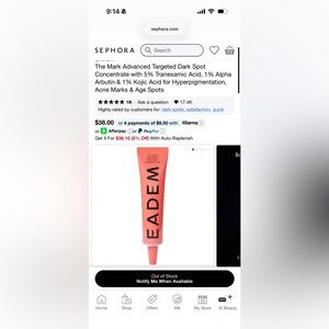 EADEM - The Mark Advanced Targeted Dark Spot Concentrate (read note)